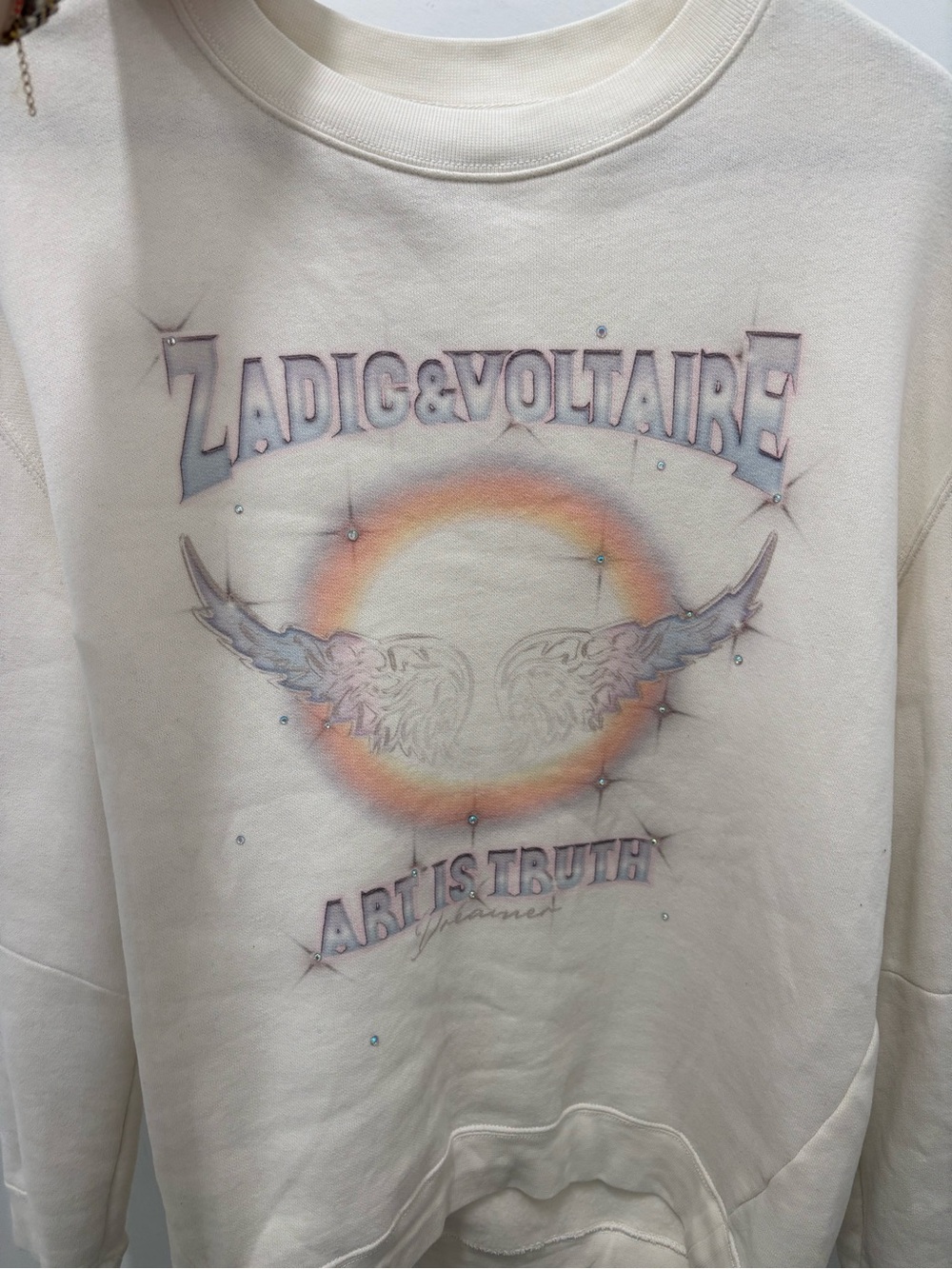 Zadig & Voltaire Cream Ribbed-Neck Sweatshirt